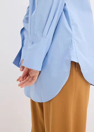 Halenka s vázačkou, z čisté bavlny • perlově modrá • bonprix obchod