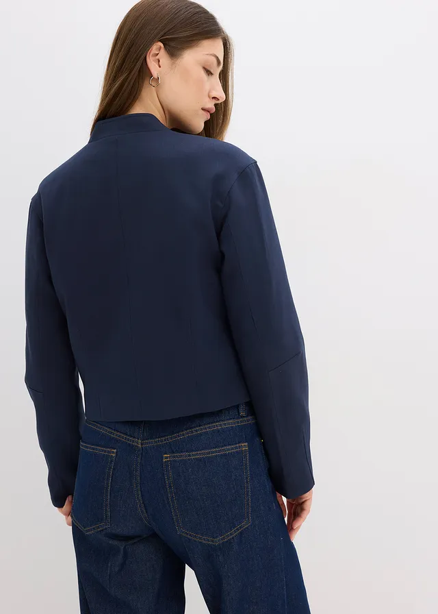 Bomber in een zachte viscosemix • donkerblauw • product-page.page-title-suffix