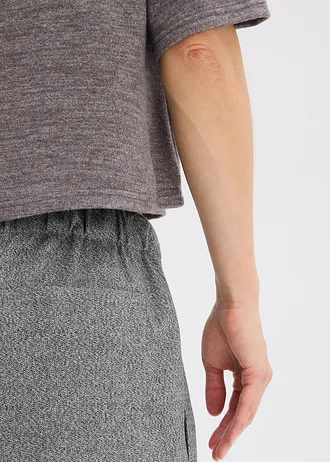 Kalhoty Palazzo s vlněným vzhledem • antracitový melír • bonprix obchod