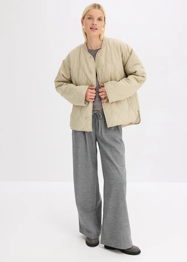 Prešívaná bunda, veľmi ľahká, oversized • matná trstinová • obchod bonprix