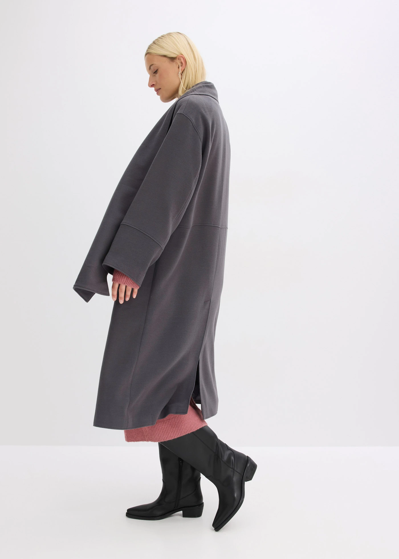 Oversize kabát se dvěma decentními kapsami ve švech • břidlicově šedá • bonprix obchod