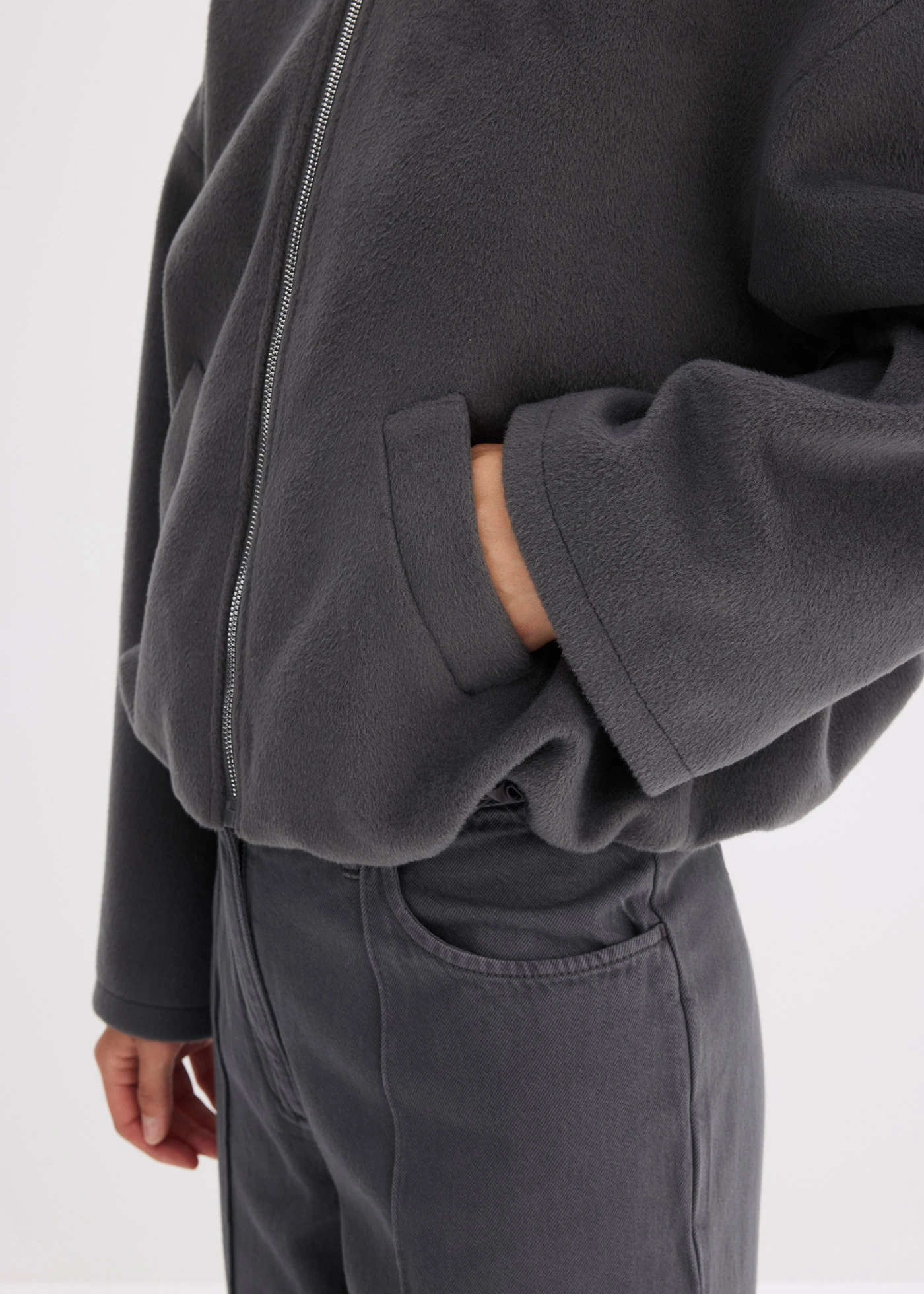 Bluzon s balonovým spodním okrajem • břidlicově šedý melír • bonprix obchod