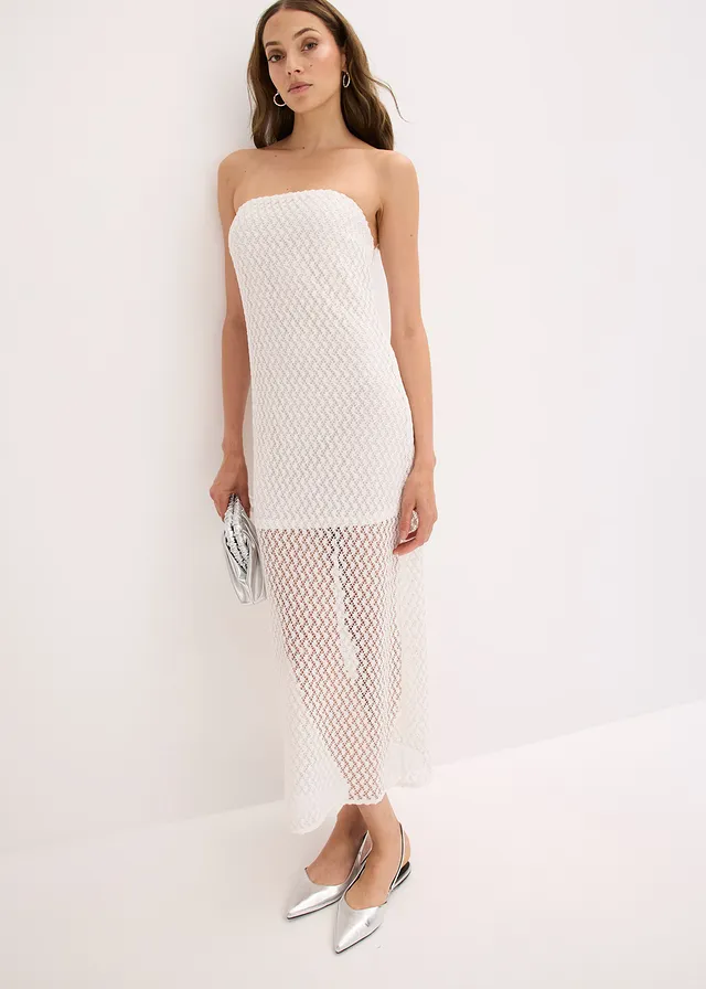 Off shoulder jurk met kant • wit • product-page.page-title-suffix