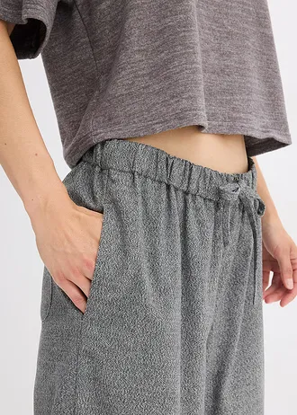 Kalhoty Palazzo s vlněným vzhledem • antracitový melír • bonprix obchod