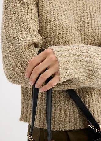 Pull en grosse maille • roseau mat chiné • Boutique bonprix