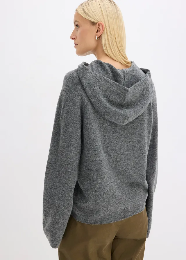 Pull en maille à capuche • anthracite chiné • product-page.page-title-suffix