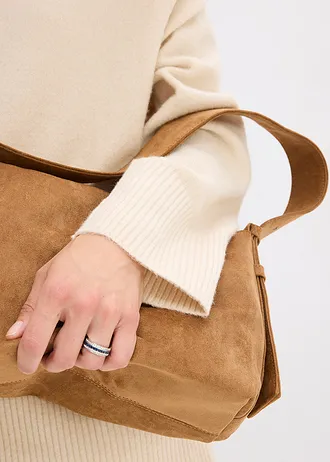 Oversize svetr • šedobéžová-přírodní bílá melír • bonprix obchod