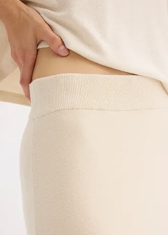 Áčková pletená sukně • šedobéžový melír • bonprix obchod