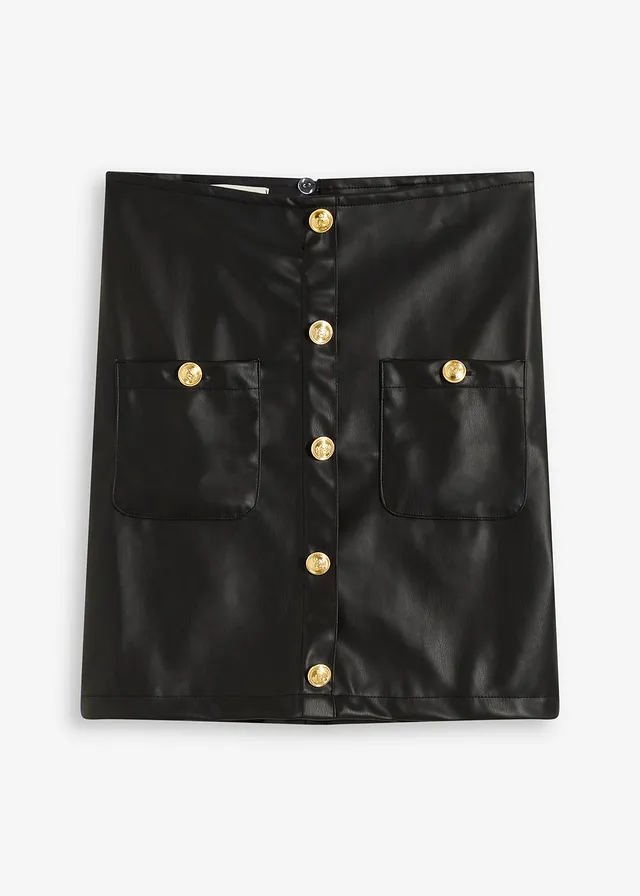 Koženková mini sukňa