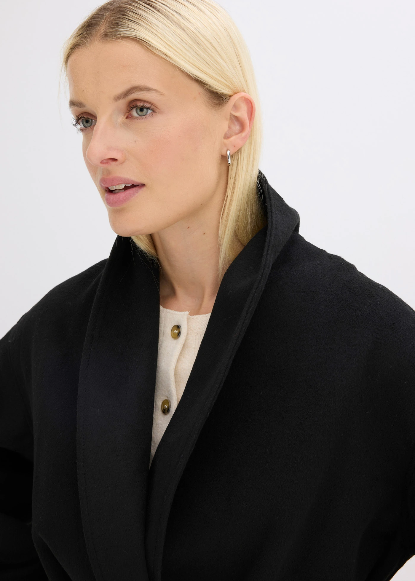 Veste avec ceinture à nouer • noir • Boutique bonprix