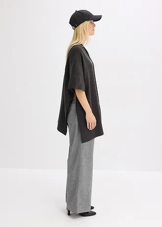 Oversize pletená pelerína • antracitový melír • bonprix obchod