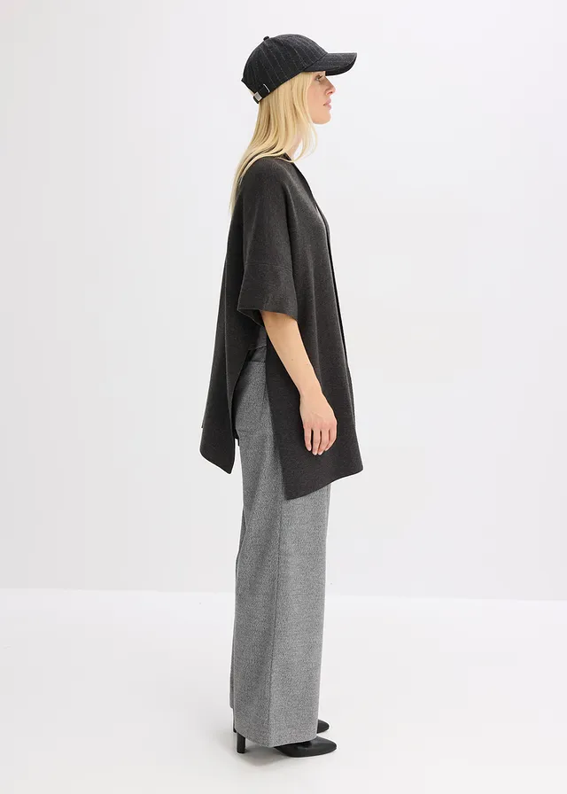 Cape oversize en maille • anthracite chiné • product-page.page-title-suffix