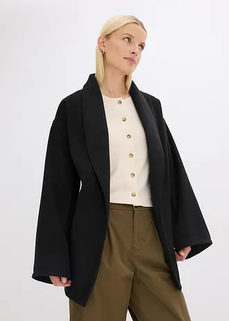 Kabátek s vlněným vzhledem • černá • bonprix obchod
