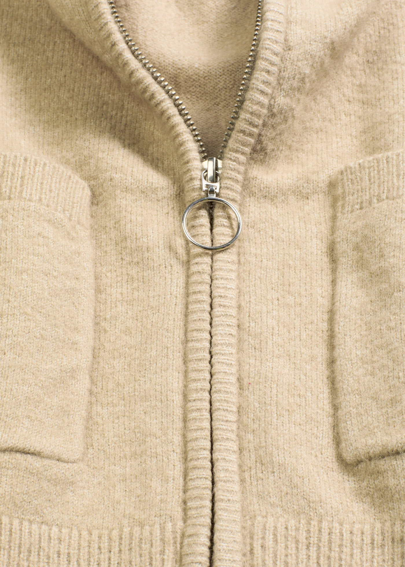 Pletený kabátek se zapínáním na zip • matně rákosová • bonprix obchod