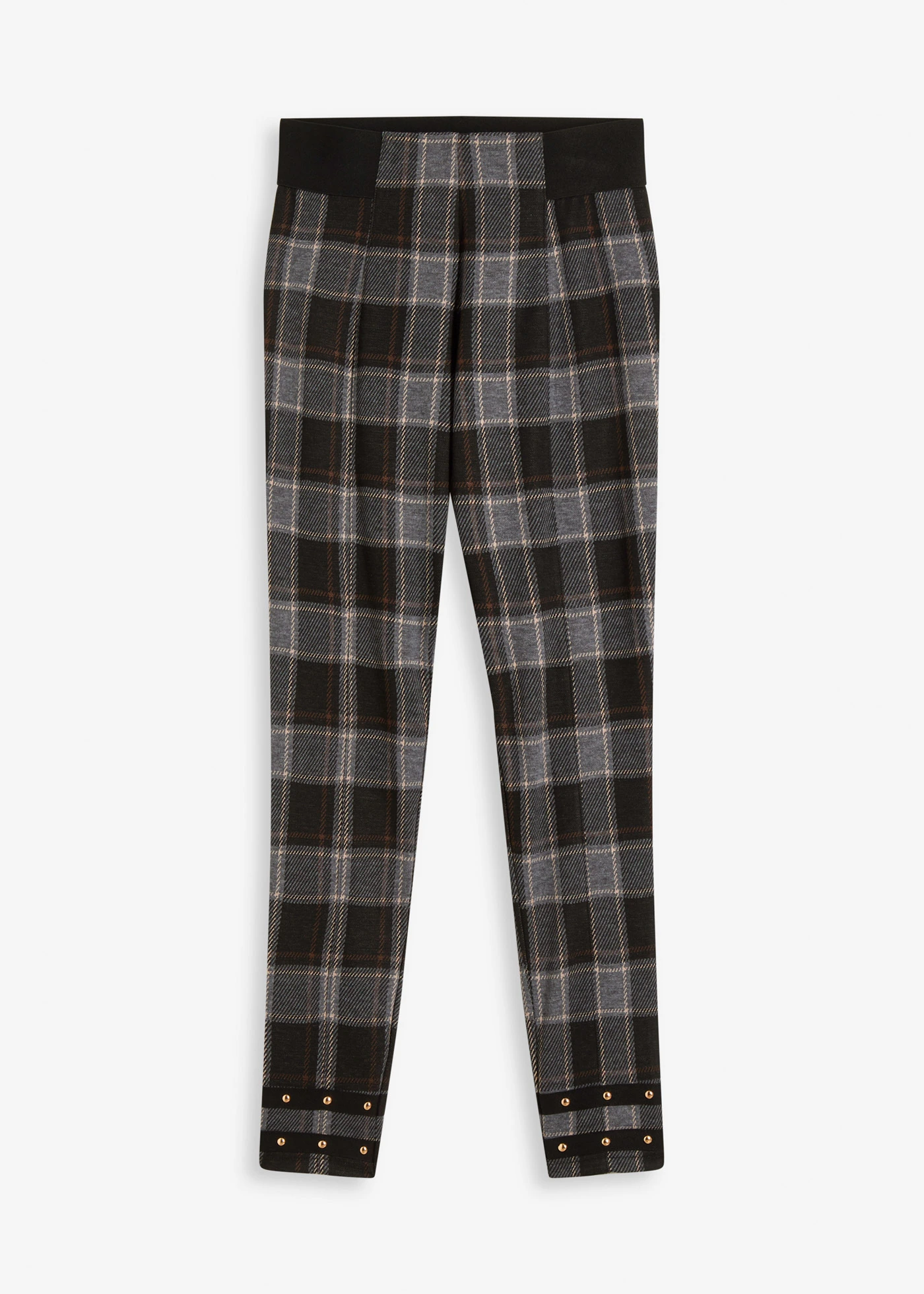 Jeggings se zlatými nýty • šedá kostka • bonprix obchod