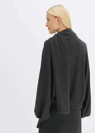 Cienki sweter z miękkiej mieszanki wiskozy • antracytowy melanż • sklep bonprix