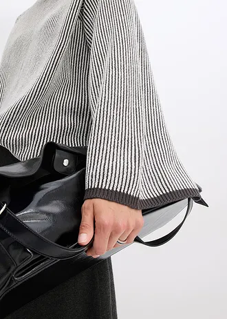 Oversize svetr se stojáčkem • břidlicově šedý melír • bonprix obchod