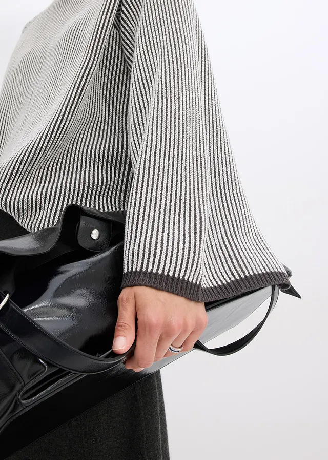 Oversized trui met opstaande kraag • leisteengrijs gemêleerd • product-page.page-title-suffix