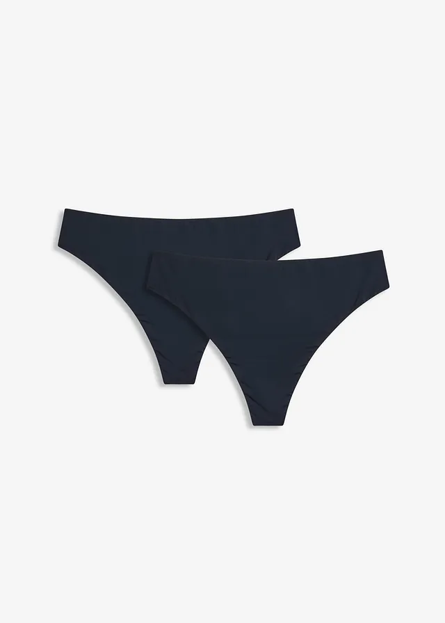 Chilot string high waist din material lucios (set/2 buc.)