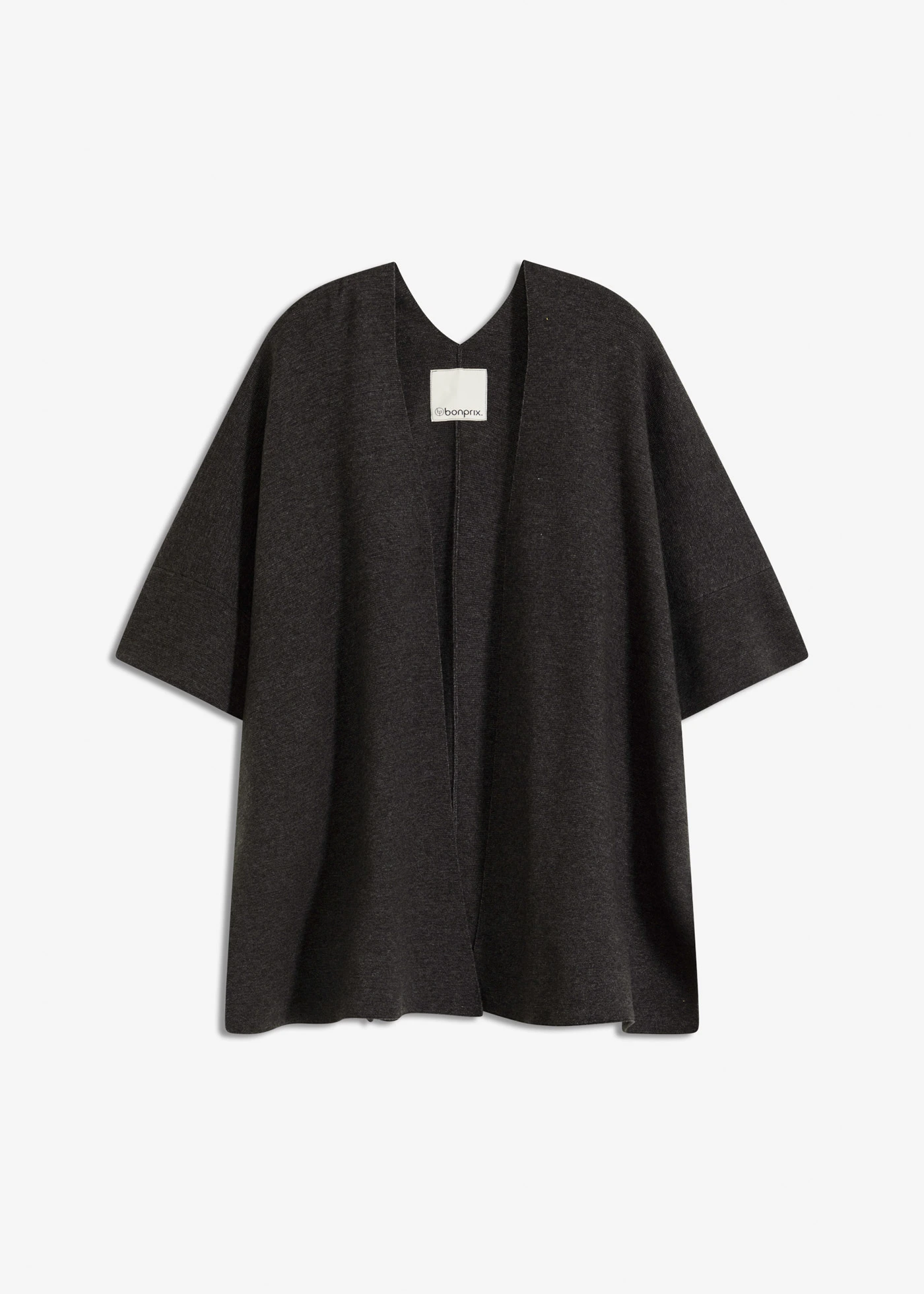 Oversize pletená pelerína • antracitový melír • bonprix obchod