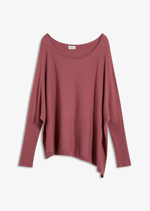 Pull en fine maille, viscose majoritaire • vieux rose • Boutique bonprix