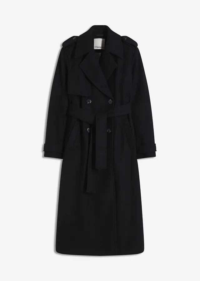 Trenchcoat in wollen look