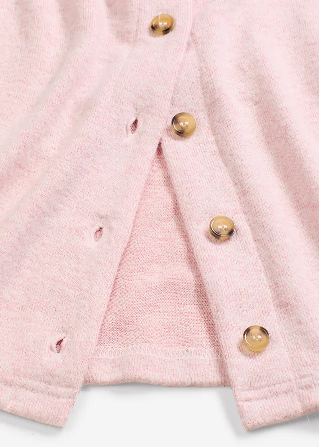 Gilet en fine maille côtelée • rose cendré chiné • product-page.page-title-suffix