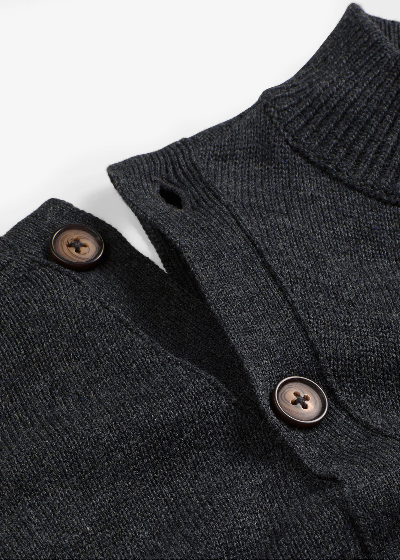 Svetr s knoflíkovou lištou • antracitový melír • bonprix obchod