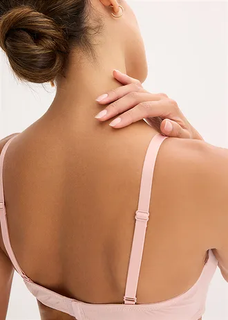 Vyztužená podprsenka bez kostic, z lesklého materiálu • světle růžová • bonprix obchod