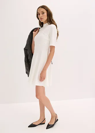 Minišaty s nýtky • přírodní bílá • bonprix obchod