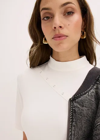 Minišaty s nýtky • přírodní bílá • bonprix obchod