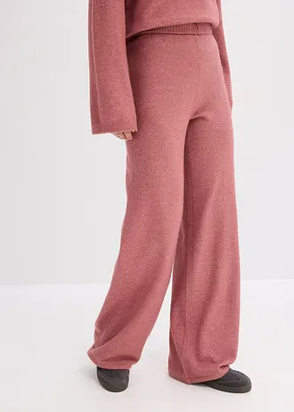 Pantalon en maille, Couleur: vieux rose chiné