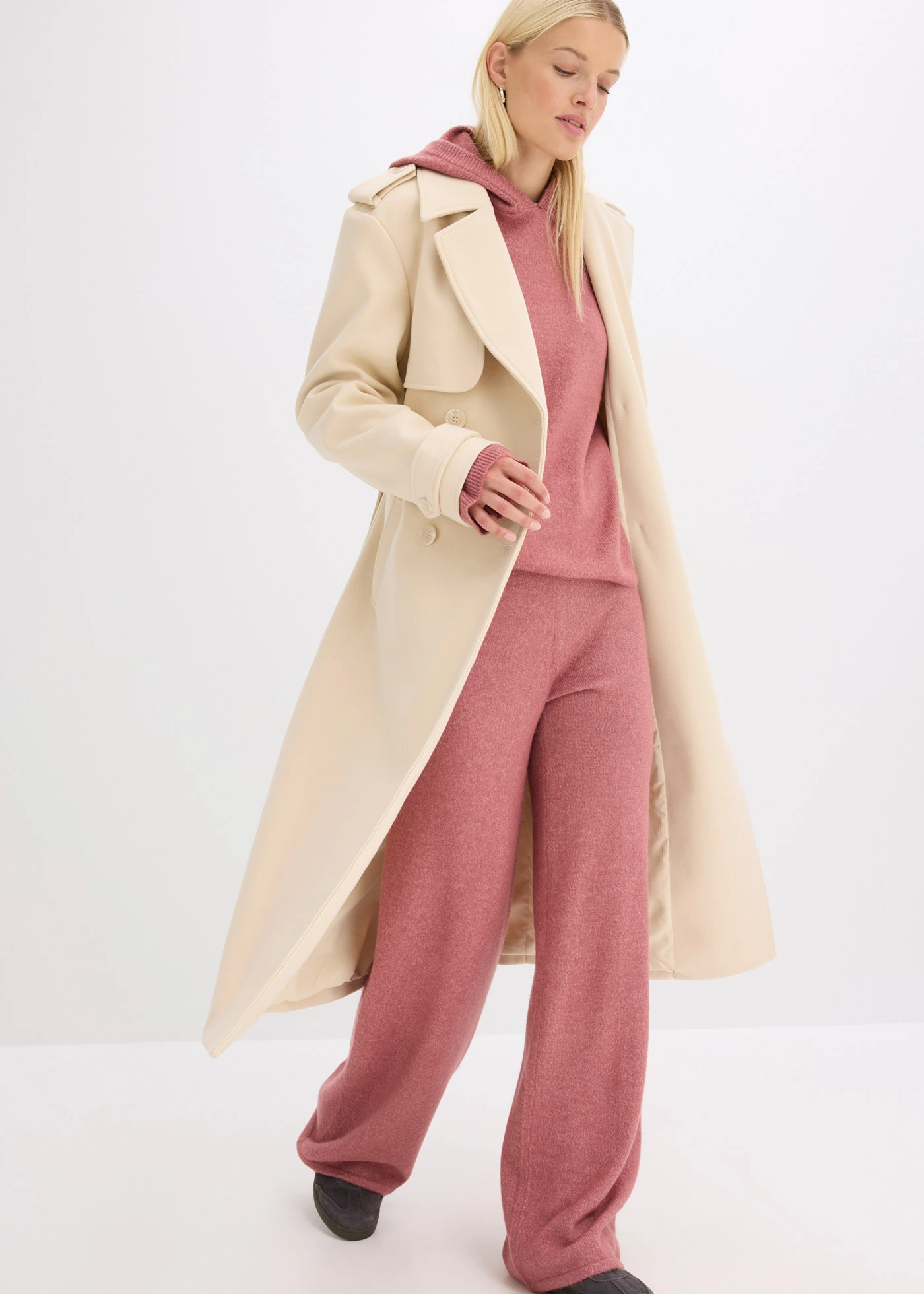 Kalhoty z pleteniny • jemně bobulová melír • bonprix obchod