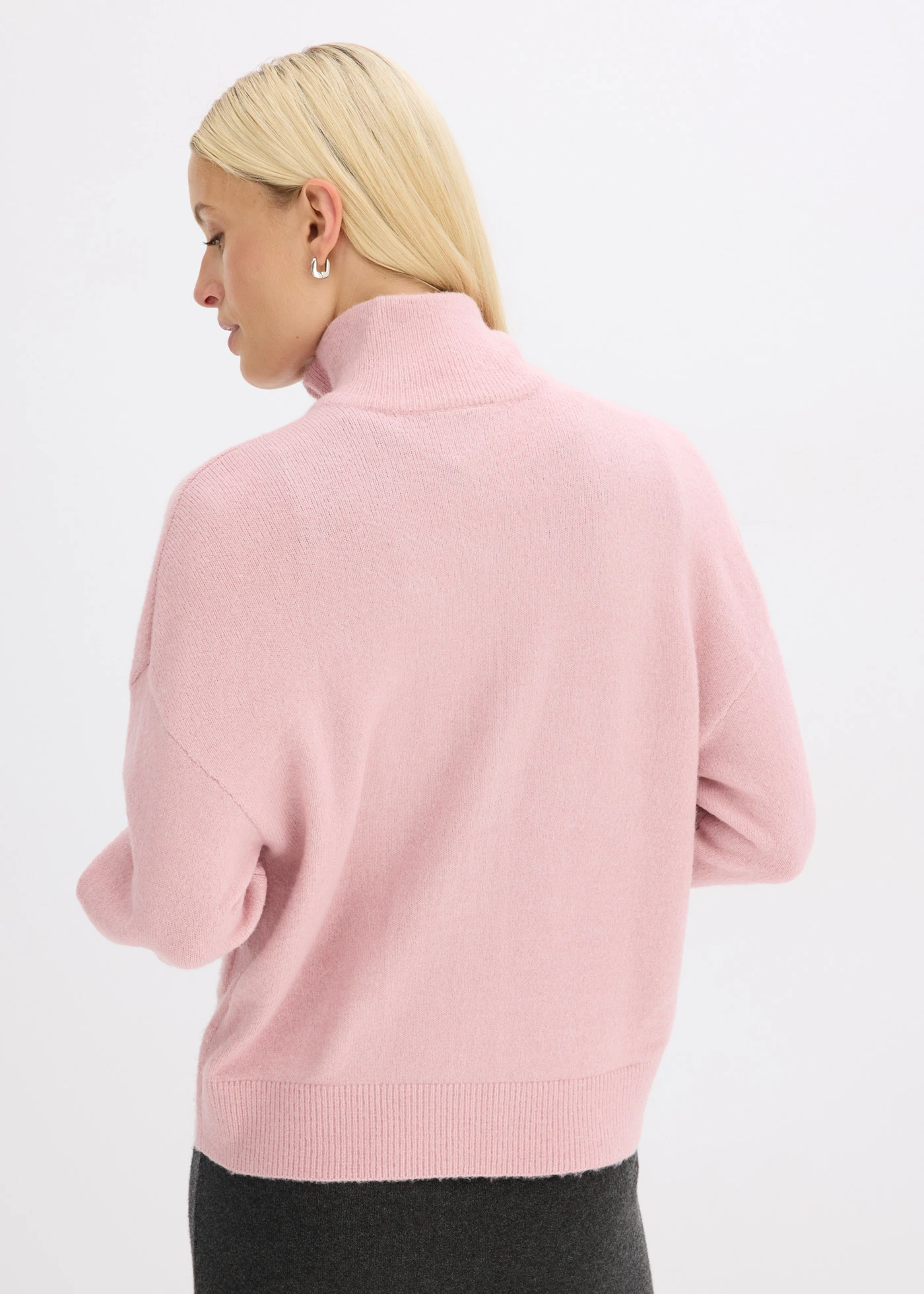 Pletený kabátek se zapínáním na zip • popelavě růžová • bonprix obchod