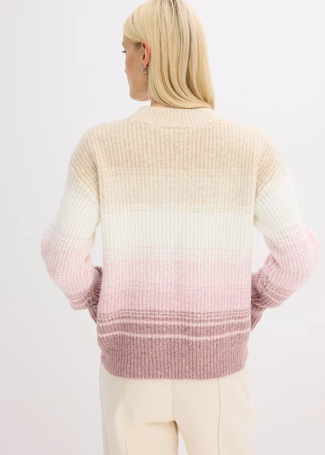 Trui, Kleur: kiezelgrijs-wolwit-asroze-soft bessen