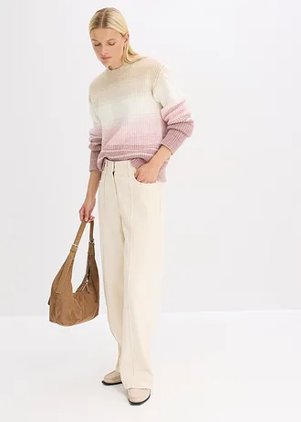 Svetr • šedobéžovo-přírodní bílo-popelavě růžovo-jemně bobulová • bonprix obchod