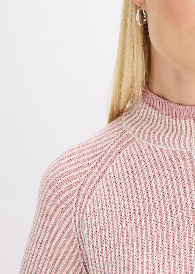 Pull oversize à col montant • rose cendré chiné • product-page.page-title-suffix