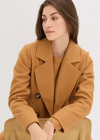 Krátký kabátek s vlněným vzhledem • oříšková • bonprix obchod