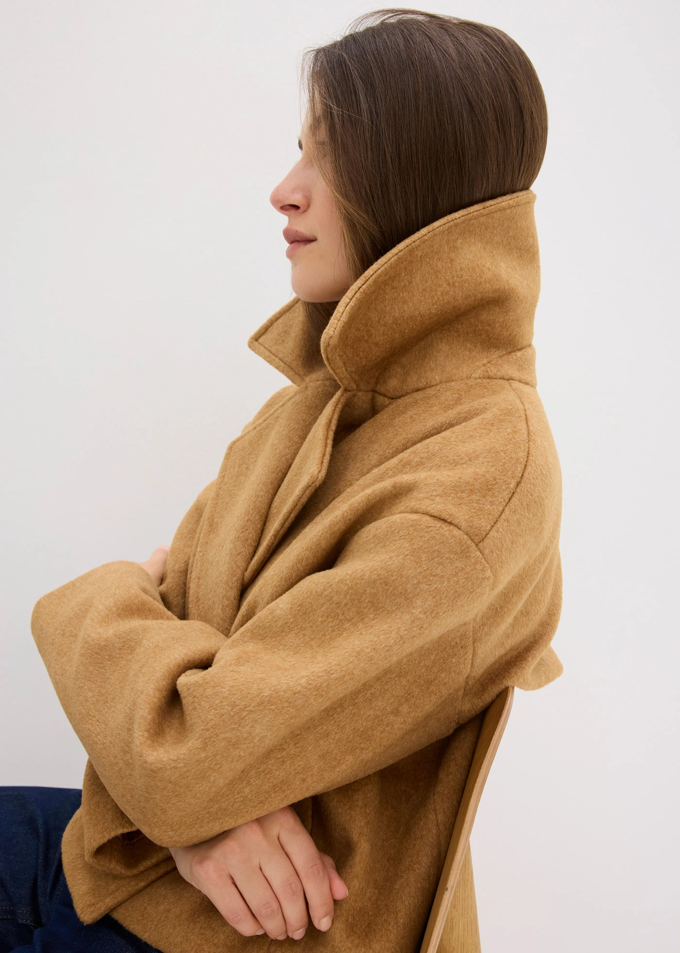 Bunda na přechodné období ve vlněném vzhledu • oříšková • bonprix obchod