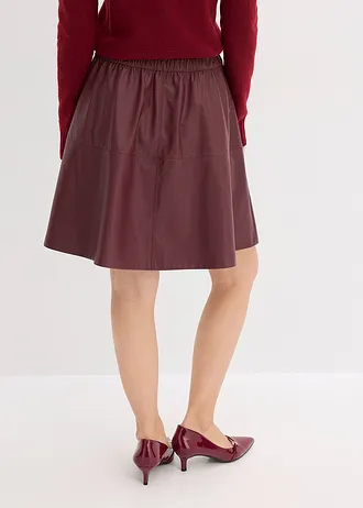 Krátká sukně z umělé kůže • tmavě bobulová • bonprix obchod