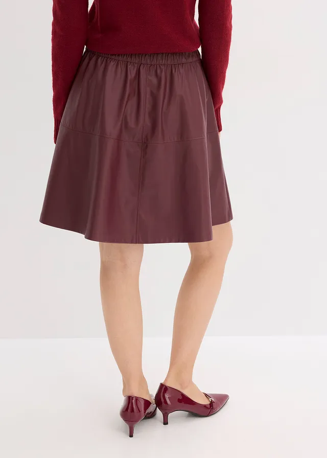 Korte imitatieleren rok • donkerbessen • product-page.page-title-suffix