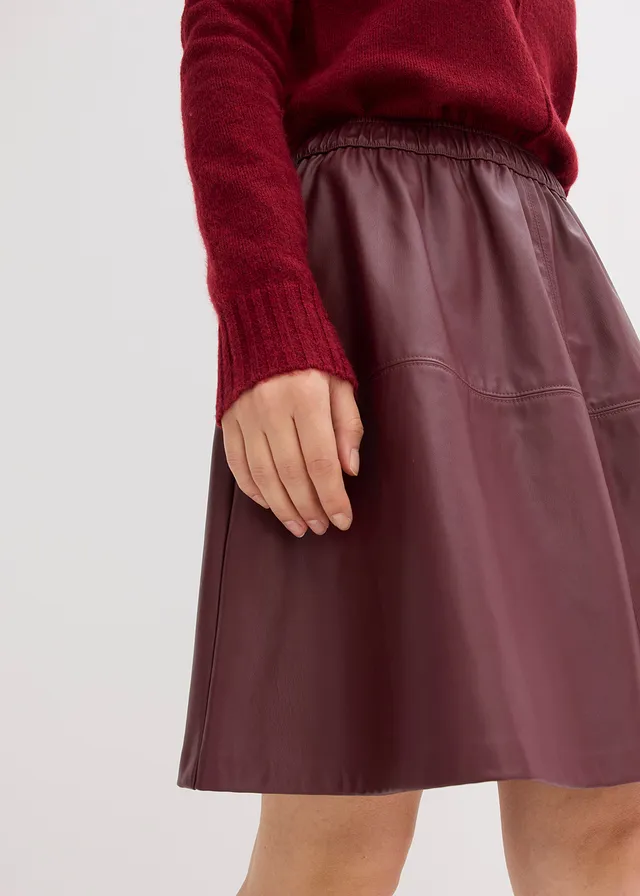 Jupe courte enduite • bordeaux • product-page.page-title-suffix