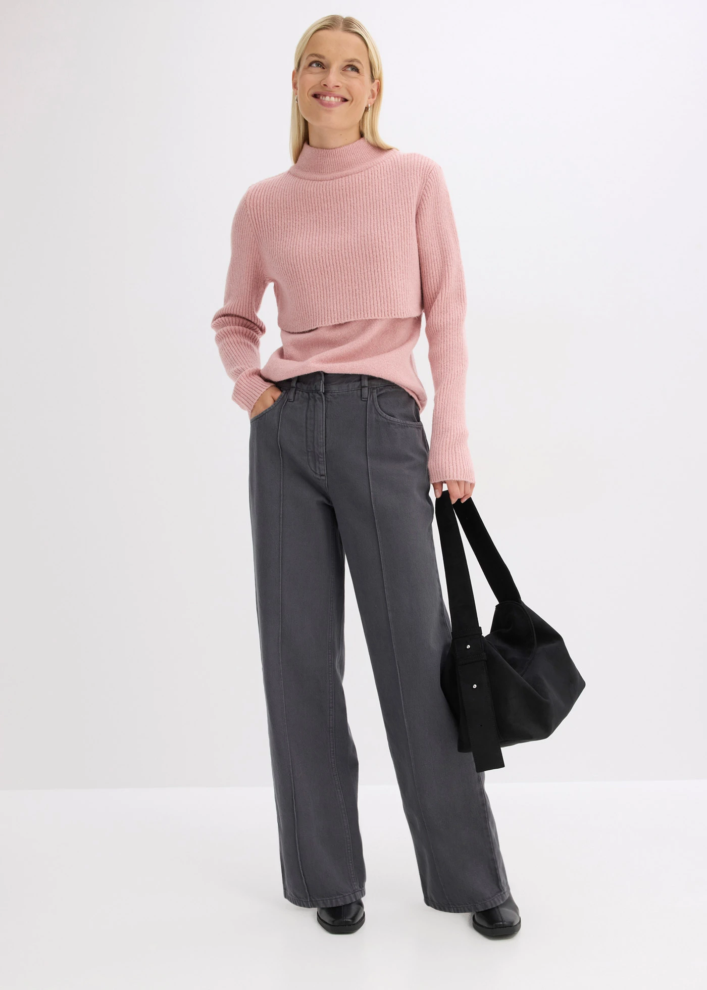 Pantalon en twill 100% coton • gris ardoise délavé • Boutique bonprix