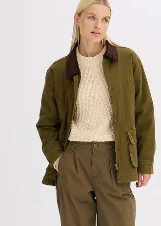 Oversize parka • zemitá olivovo-tmavě hnědá • bonprix obchod