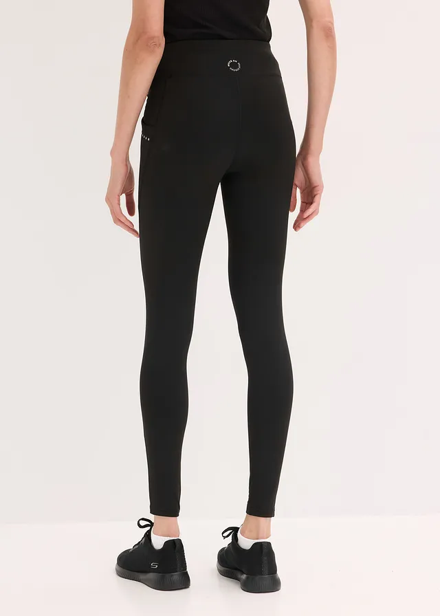 Legging thermique à détails réfléchissants et poche pour portable, séchage rapide • noir • Boutique bonprix