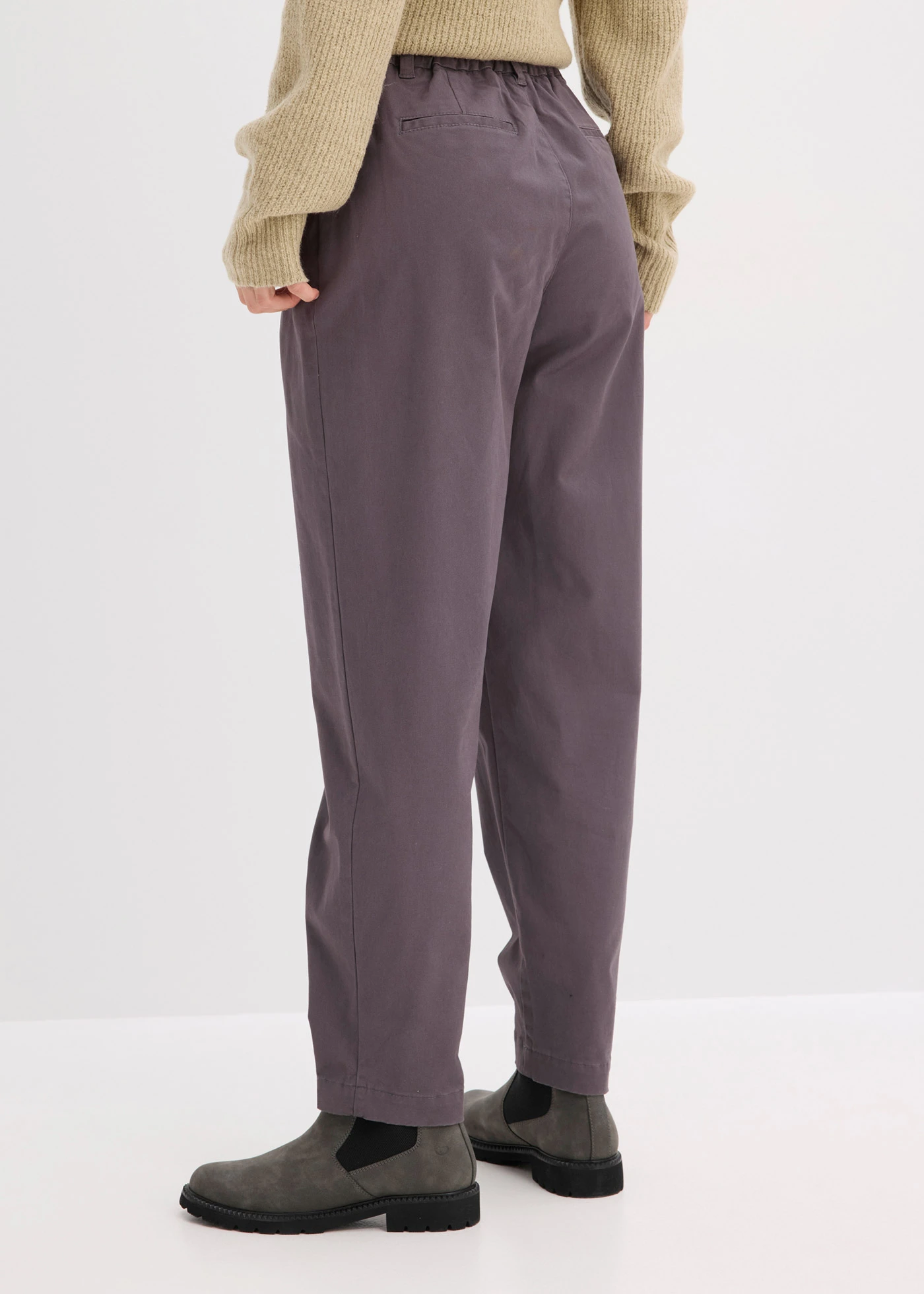 Pantalon Barrel en coton extensible • gris ardoise • Boutique bonprix