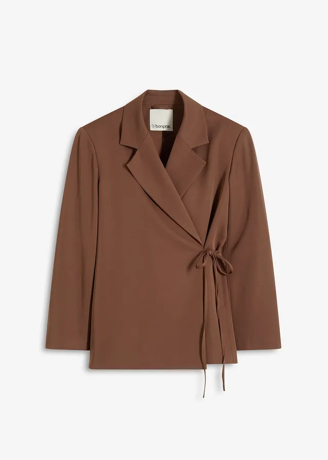Oversized blazer, Kleur: bruin
