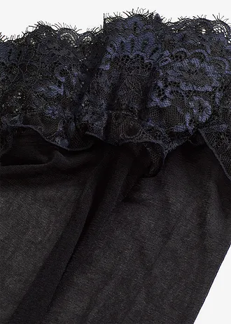 Podvazkové punčochy 20 DEN • černo-modrá • bonprix obchod