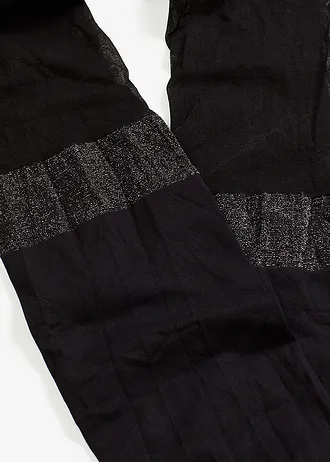 Punčochové kalhoty v nadkolenkovém vzhledu 70 den, s recyklovaným polyamidem • černo-stříbrná • bonprix obchod