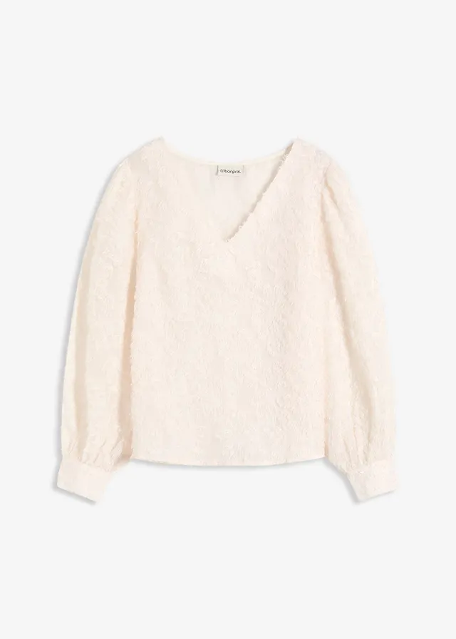 Blúzka s kvetovaným štruktúrovaným vzorom